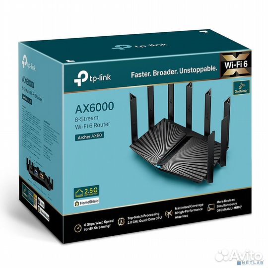 TP-Link Archer AX80(RU) Двухдиапазонный роутер Wi