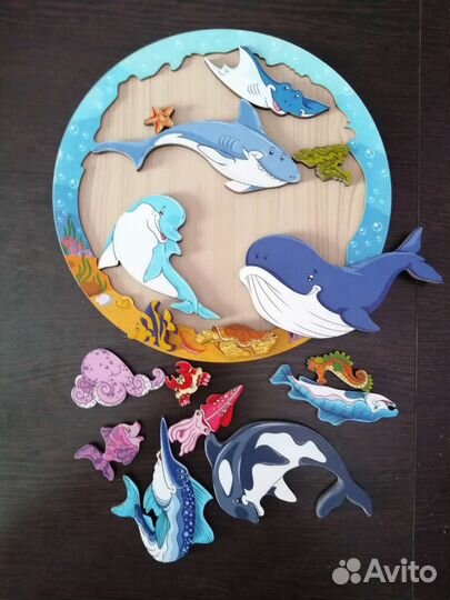 Деревянные пазлы вкладыши