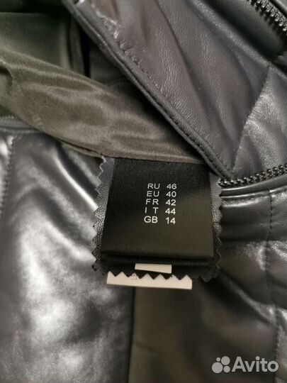 Кожанное утепленное пальто