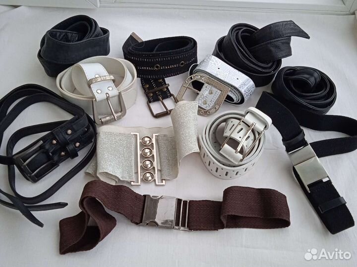 Ремень пояс женский кожа экокожа текстиль