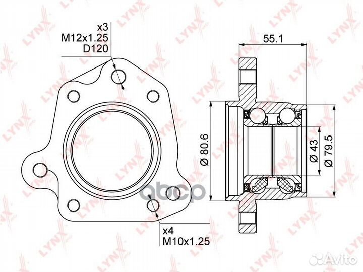 Подшипник ступицы задний R (d 43/80 5мм) honda
