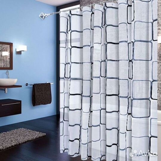 Штора в ванную новая