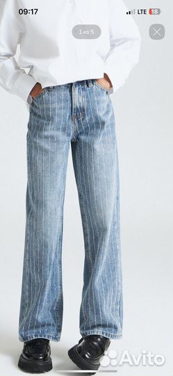 Джинсы со стразами lime