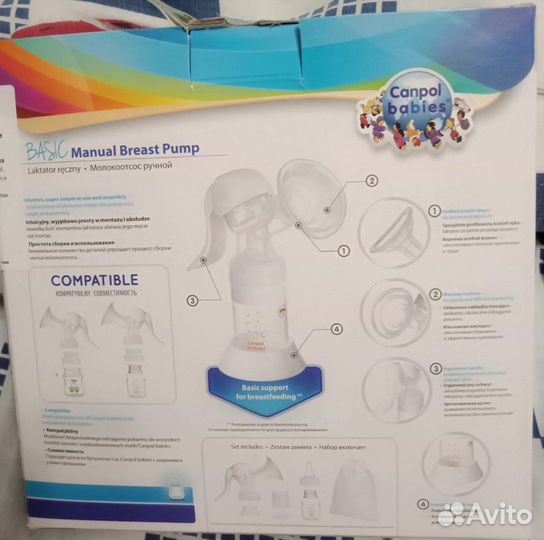 Новый Молокоотсос ручной Basic, Canpol babies