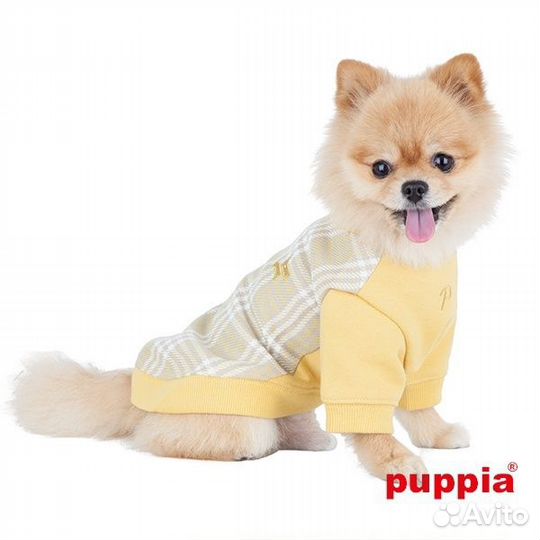 Puppia теплая футболка в клетку с контрастными рук