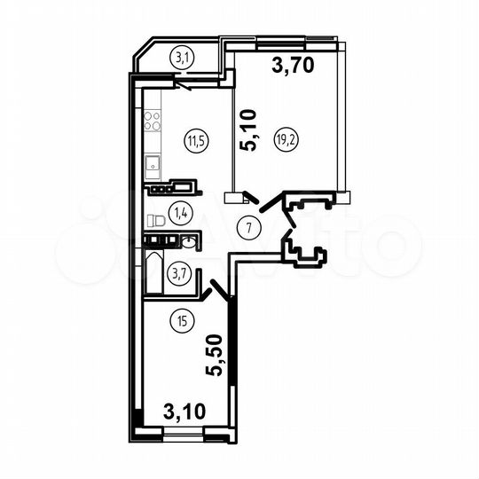 2-к. квартира, 62 м², 2/18 эт.