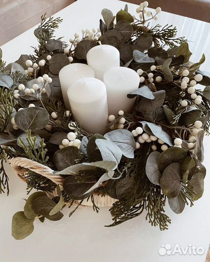 Плетеный поднос с ручками