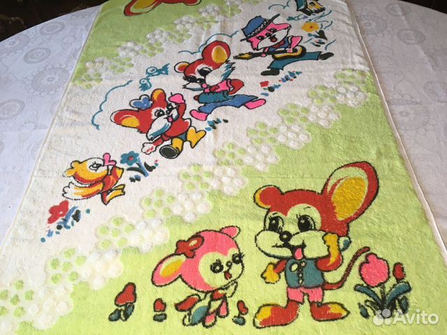 Винтаж полотенца Китай велюр махра детские