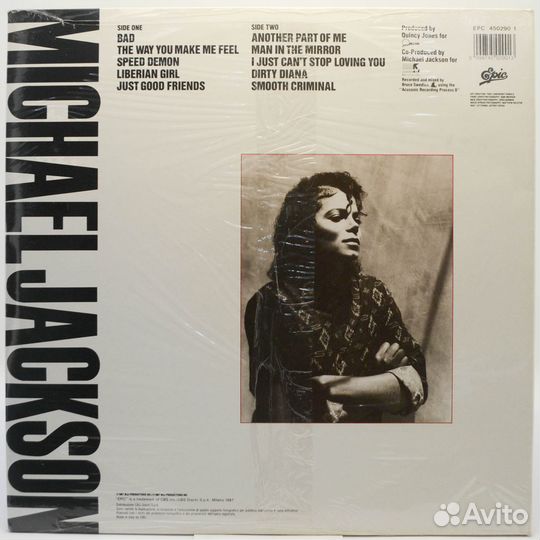 Винил Michael Jackson — Bad, 1987