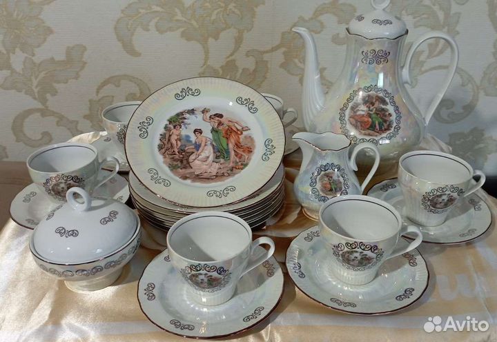 Сервиз чайный Германия антиквариат фарфор 80г 20в