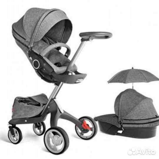 Коляска Stokke Xplory V5 All Blak (аналог) 3 в 1