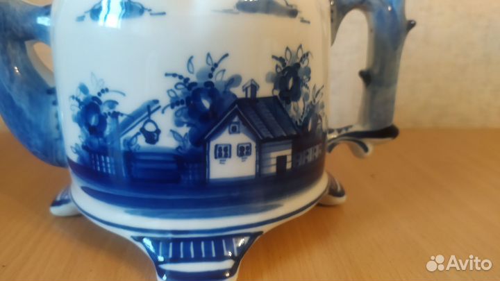 Чайник Гжель Авторская роспись