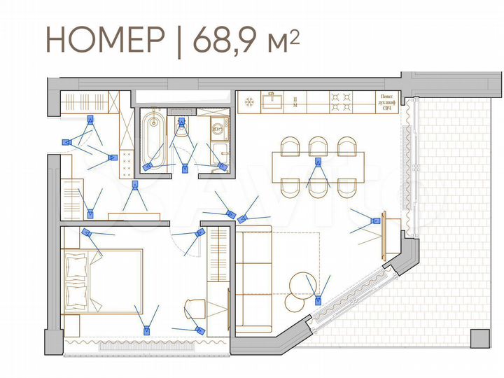 3-к. апартаменты, 67,6 м², 2/5 эт.