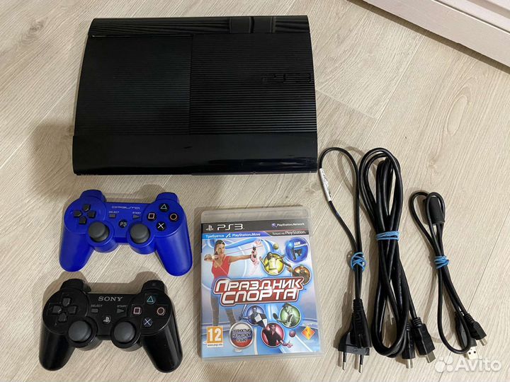 PS3 Super Slim прошитая +100игр +2джоя