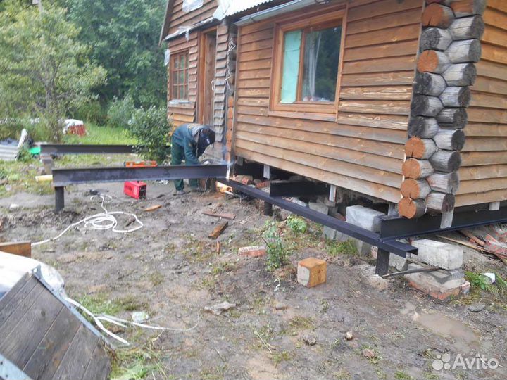 Подьем домов ремонт полов строительство