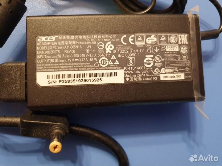 Блок питания для ноубука Acer 65W (Оригинал)