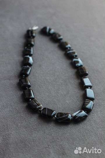 Бусы агат новые