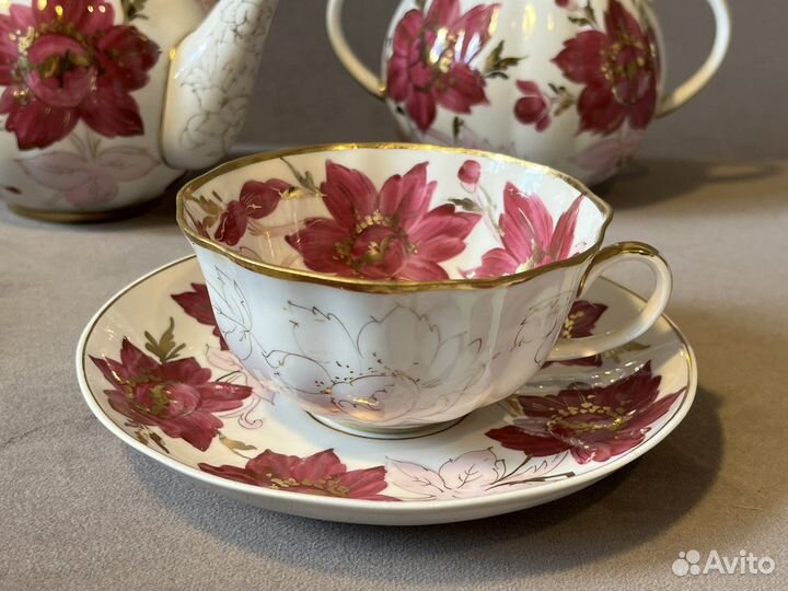 Чайный сервиз Астры, Дулево 1958 год, редкость