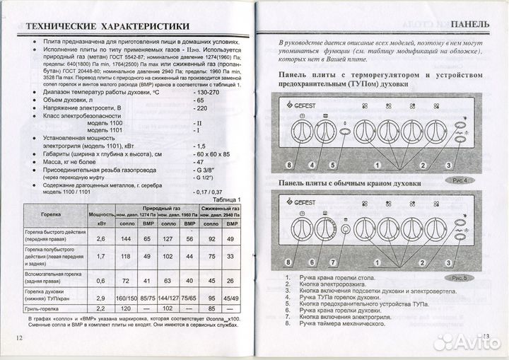 Брошюра Руководство по эксплуатации г/плиты