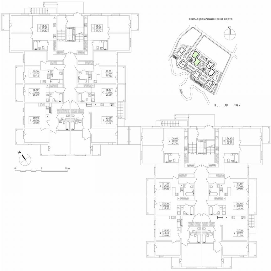 2-к. квартира, 62,2 м², 1/4 эт.