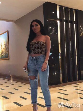 Женский костюм юбка топ Fendi