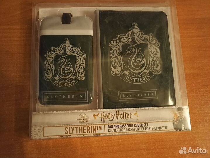 Набор: обложка на паспорт и бирка по Слизерину