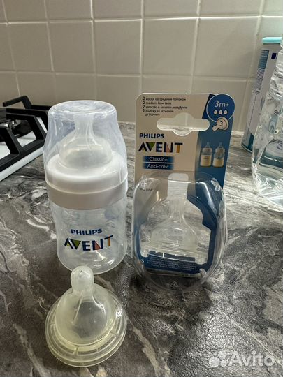 Бутылочка avent 125 мл (3 капли ) с 3 месяцев