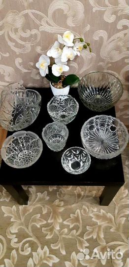 Салатники, вазы хрустальные