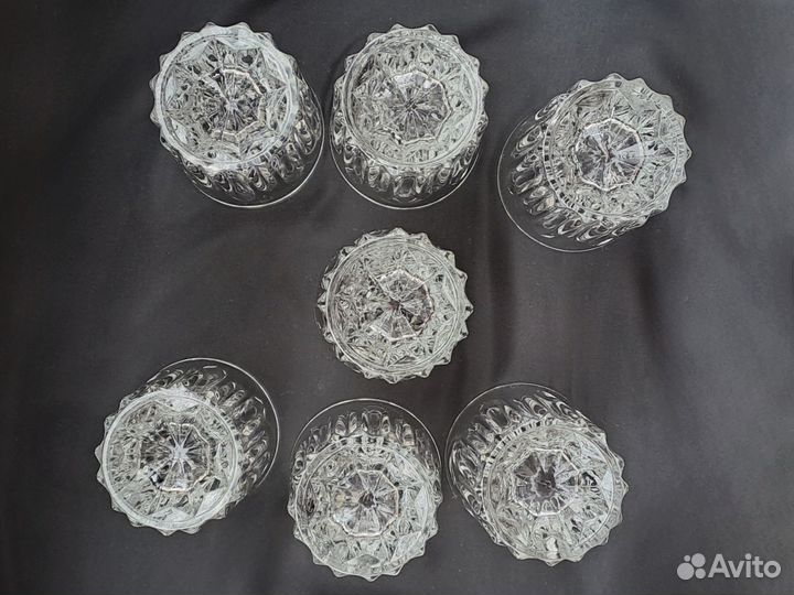 7 стаканов стопок СССР стекло винтаж ретро рюмки