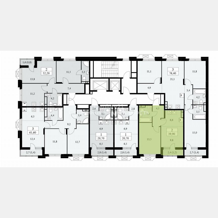 1-к. квартира, 39,9 м², 6/17 эт.