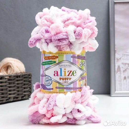 Пряжа плюшевая Пуффи колор