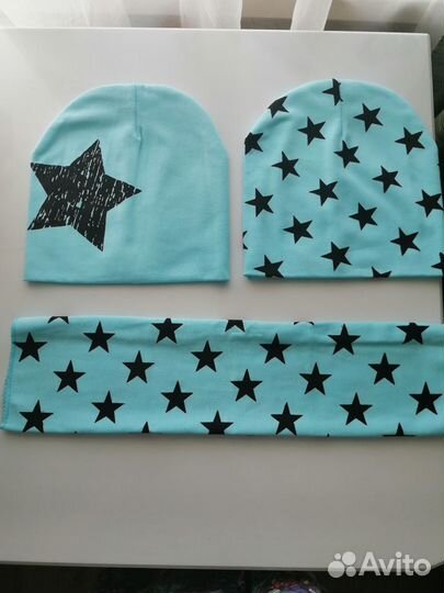 Комплект (2 шапки+снуд) новый