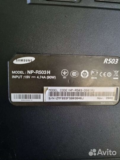 Ноутбук samsung np-R503 H