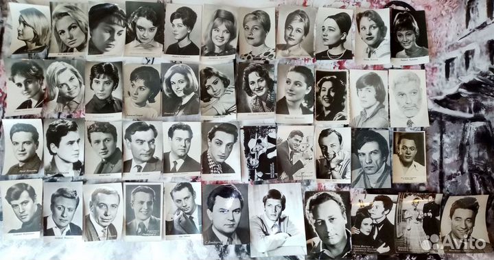 Открытки Актеры Кино и театра, коллекционные ч/б