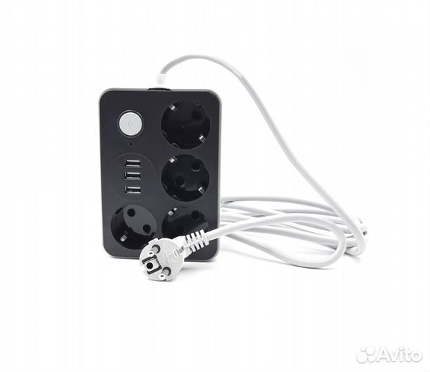 Сетевой фильтр - 4 розетки + 3 USB (по 2.4A)