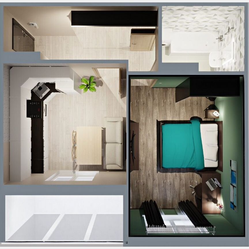1-к. квартира, 39 м², 1/4 эт.