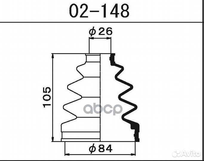 Пыльник шруса (23x81x105) TO Auris 12-, Coroll