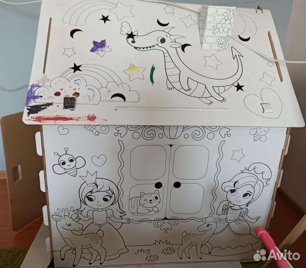 Картонный Домик раскраска