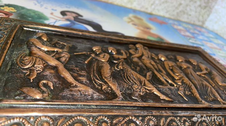 Панно Чеканка шикарная по меди с античным сюжетом
