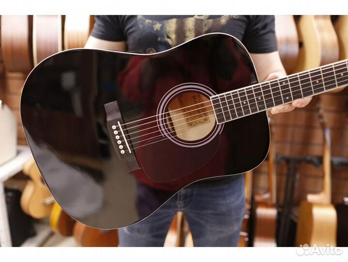 Martinez FAW - 702 / B акустическая гитара, чёрная