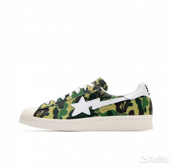 Adidas Superstar x Bape, Green Camo. Наличие