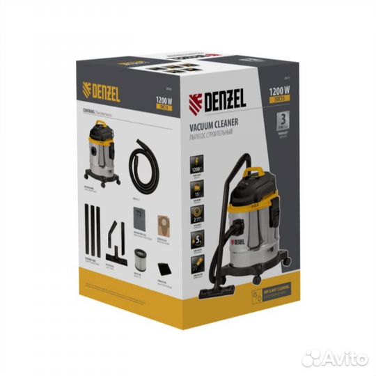 Пылесос универсальный Denzel 1200 Вт 15 л