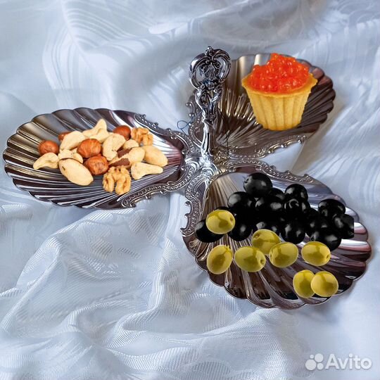 Менажница посеребренная, посуда для дома