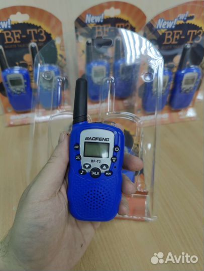 Детские рации Baofeng BF-T3 синие комплект 2 шт