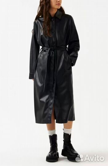 Кожаный тренч женский