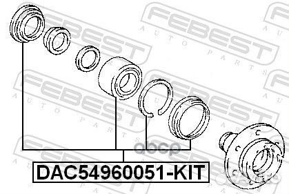 Подшипник ступицы колеса febest DAC54960051KIT