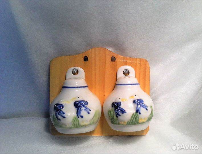 Солонка и перечница + сахарница фарфор