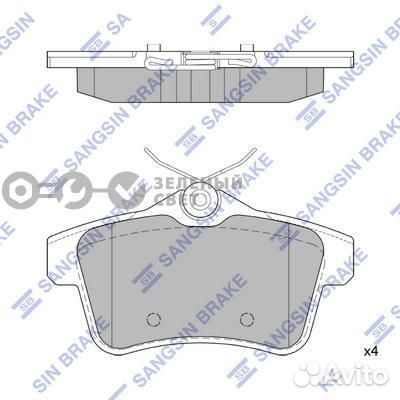 Sangsin brake SP1881 Колодкт тормозные задние citr