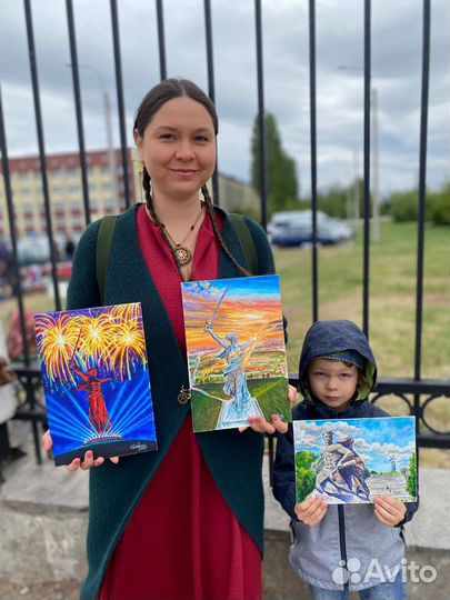 Картина акрил на холсте Родина Мать