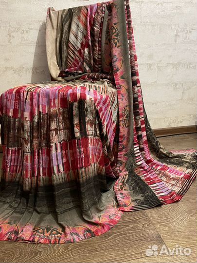 Индийское сари из креп шелка